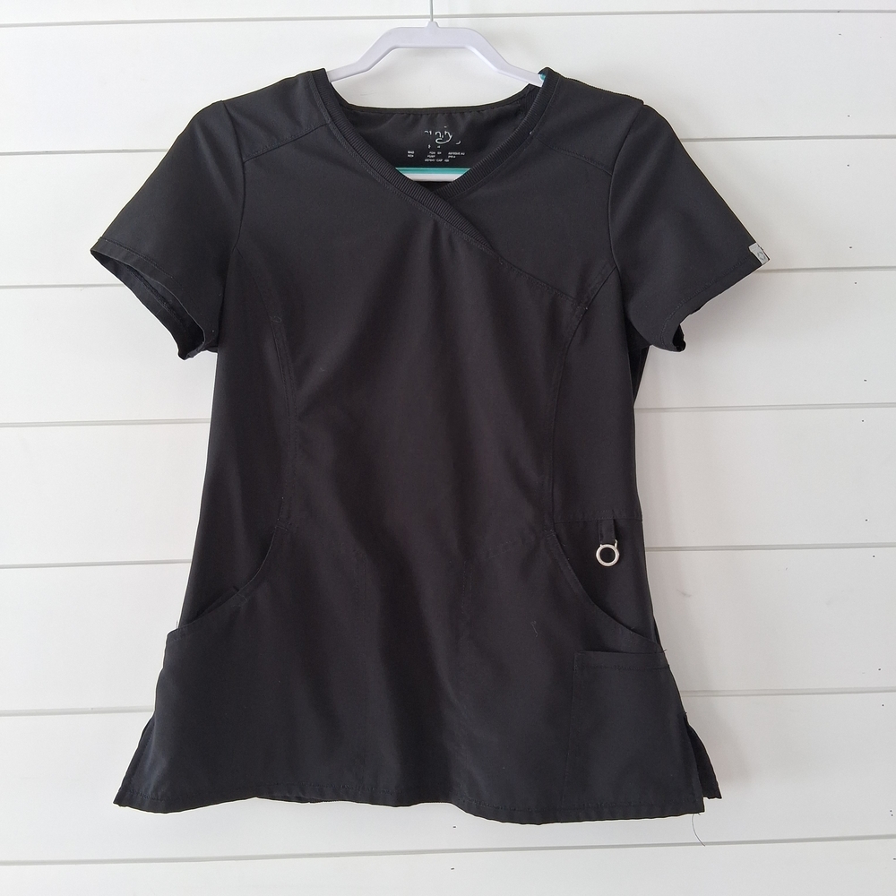 Black Cherokee Infinity Small Scrub Women's Top